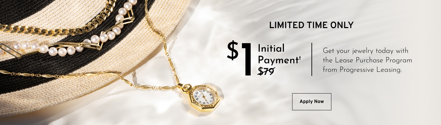 $1 initial payment for a limited time | Get your jewelry today with the lease purchase program from progressive leasing